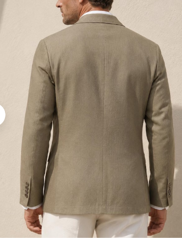 Men's Lightweight Linen Blend Blazer, Summer Casual Sport Coat, Breathable Travel Jacket