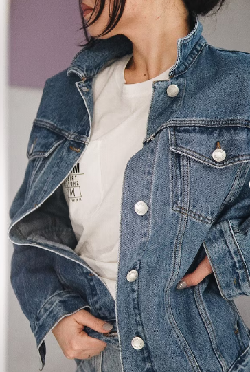 Jean OVERSIZE Jacket, Blue Denim, Vintage Style Jacket Galya