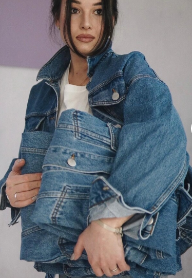 Jean OVERSIZE Jacket, Blue Denim, Vintage Style Jacket Galya