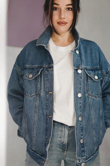 Jean OVERSIZE Jacket, Blue Denim, Vintage Style Jacket Galya